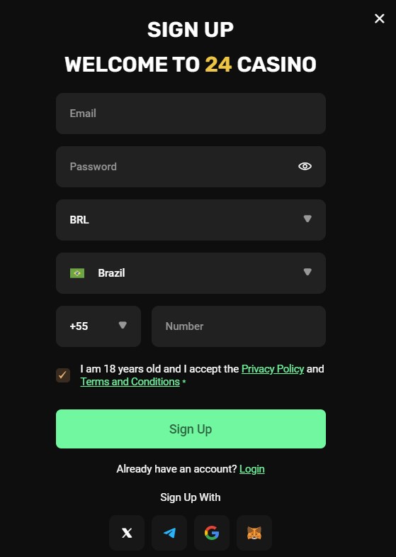 24casino Anmeldeseite