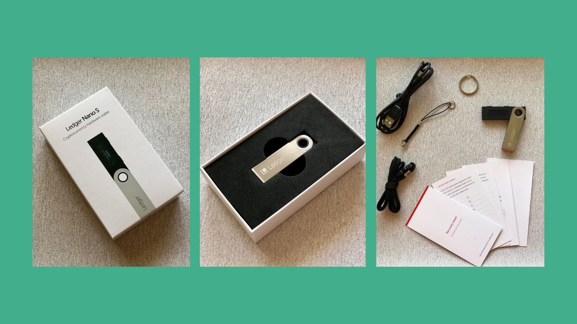 Ledger Nano S Lieferumfang