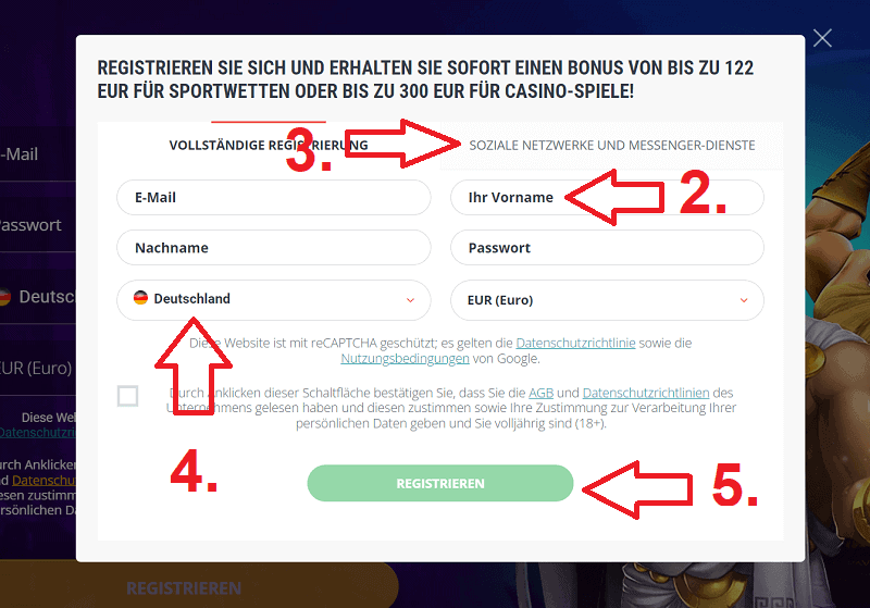 Registrierung zweiter Teil