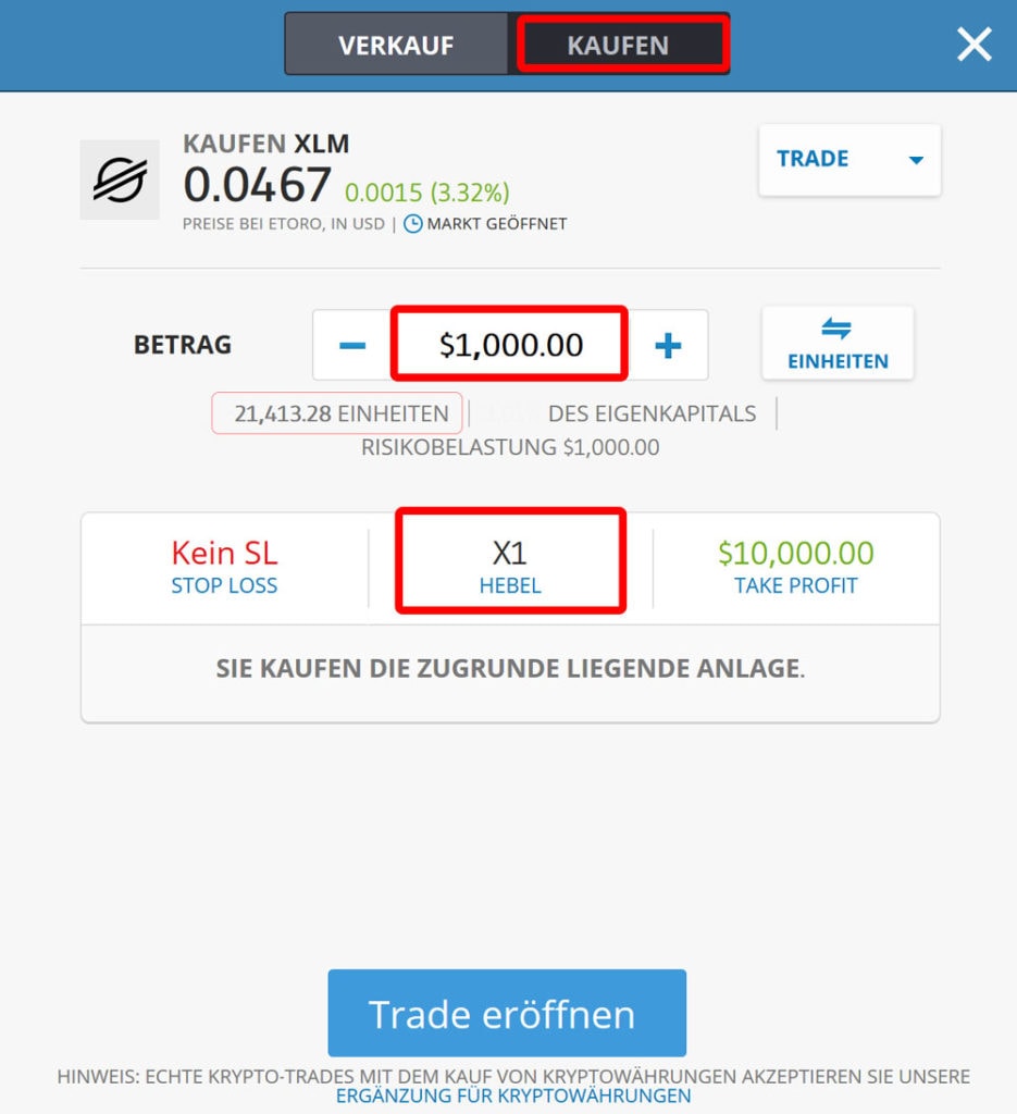 Stellar Kryptowährung kaufen