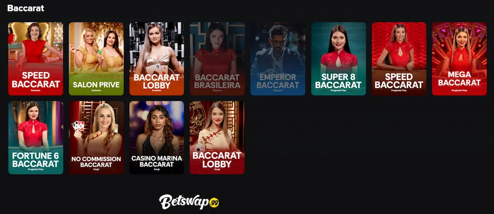 Betswap casino mit baccarat
