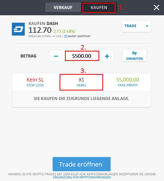 DASH Coins kaufen