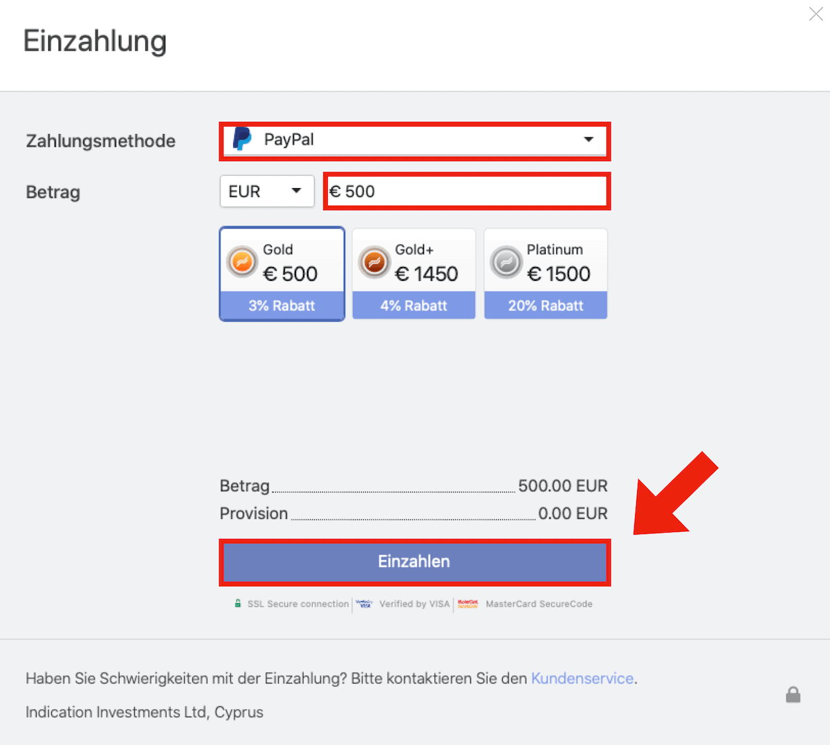 Libertex Geld einzahlen mit PayPal