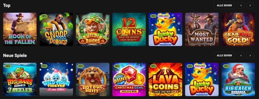 SlotMafia Spieleauswahl