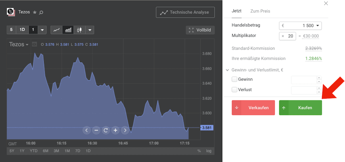 Tezos kaufen auf Libertex