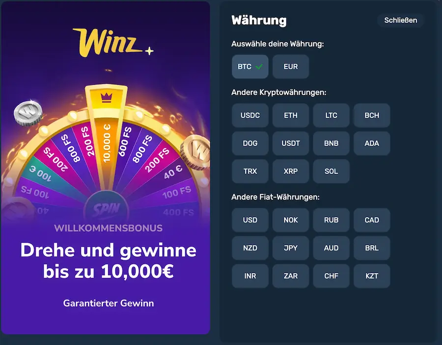 winz krypto zahlung