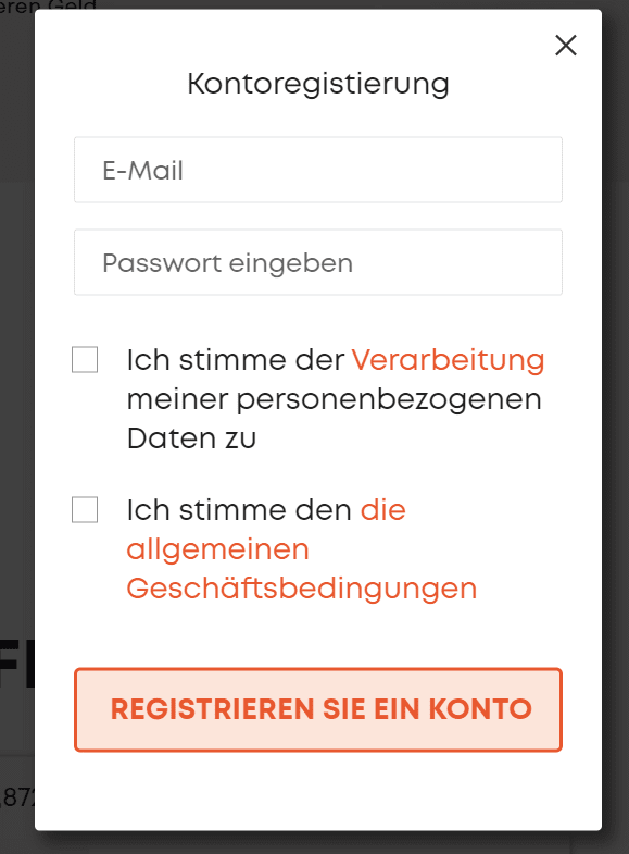 Libertex Anmeldeformnular