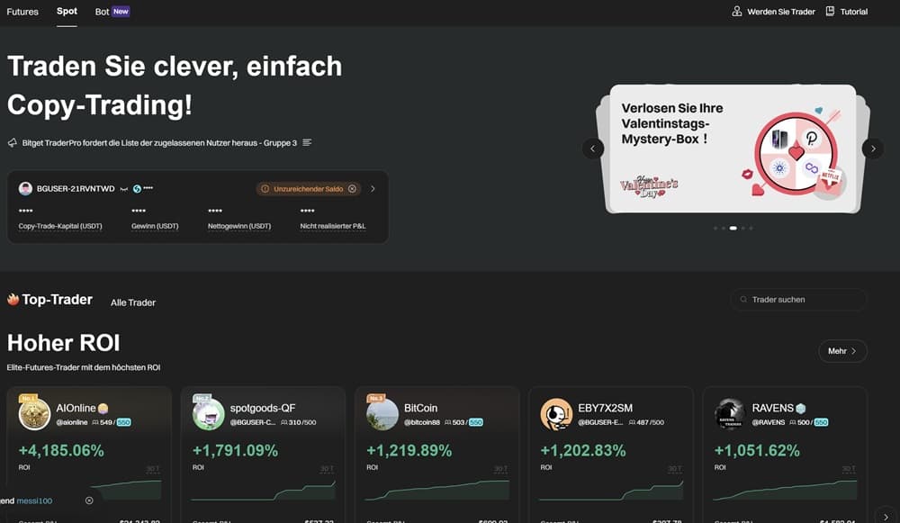 Copy Trading bei Bitget