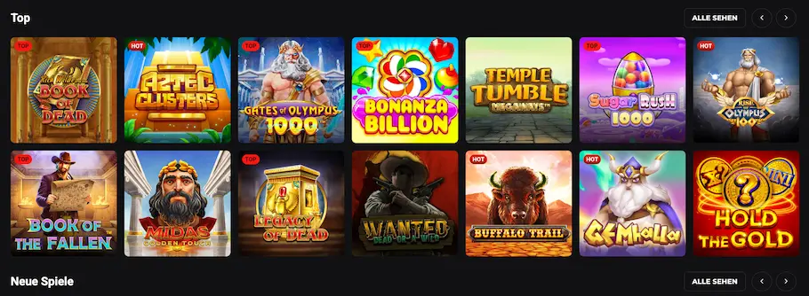 Rollero Casino Spiele und Slots