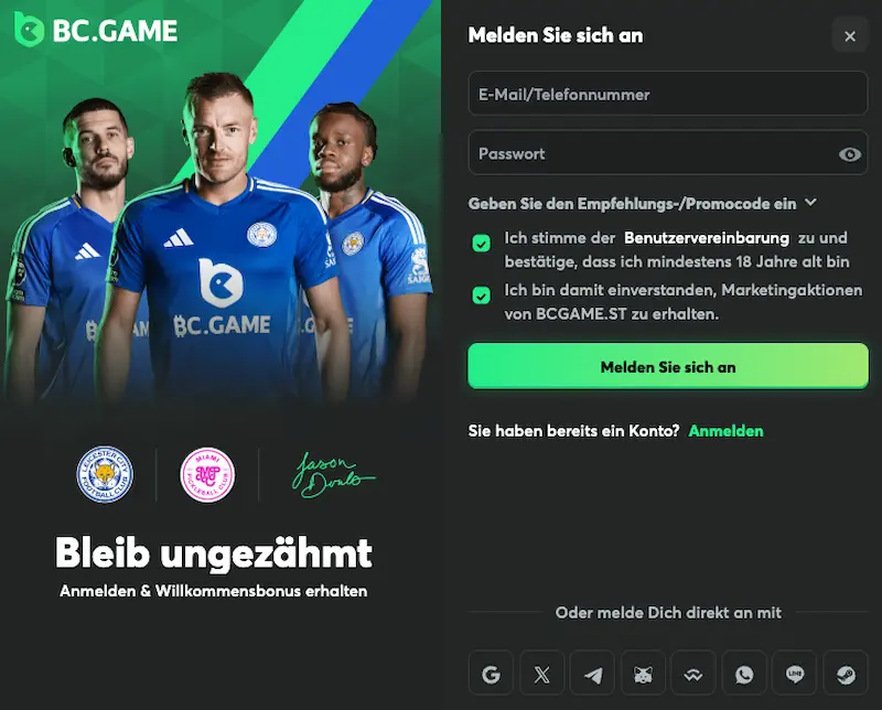 bc game anmelden