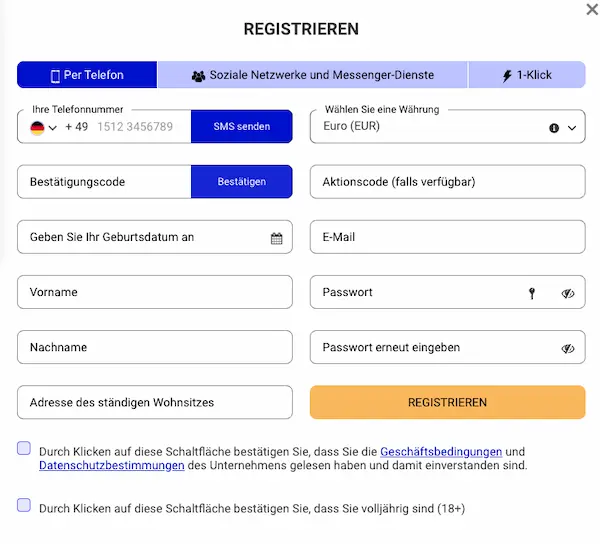 paripesa anmeldung via telefon