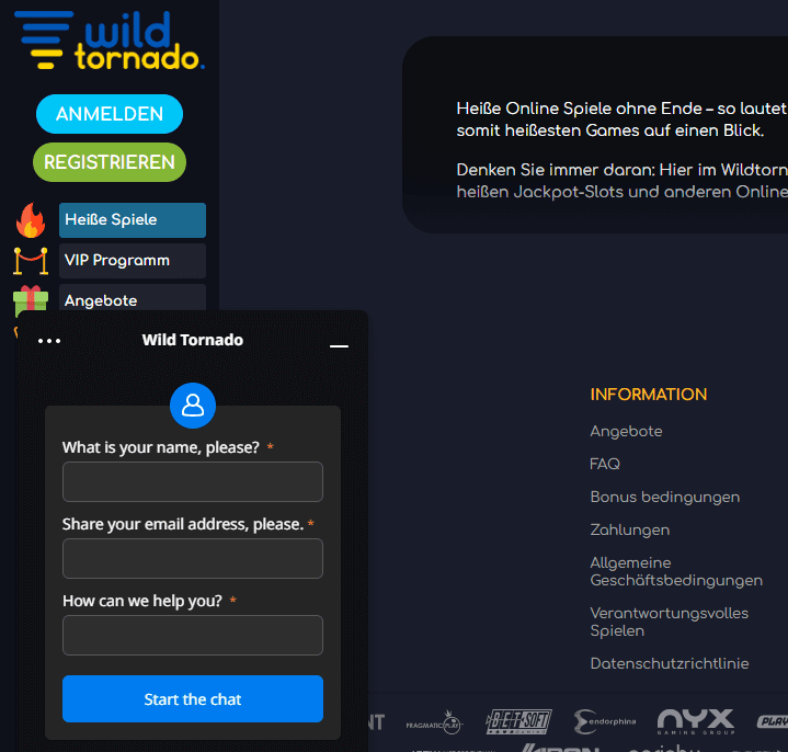 wildtornado kundensupport