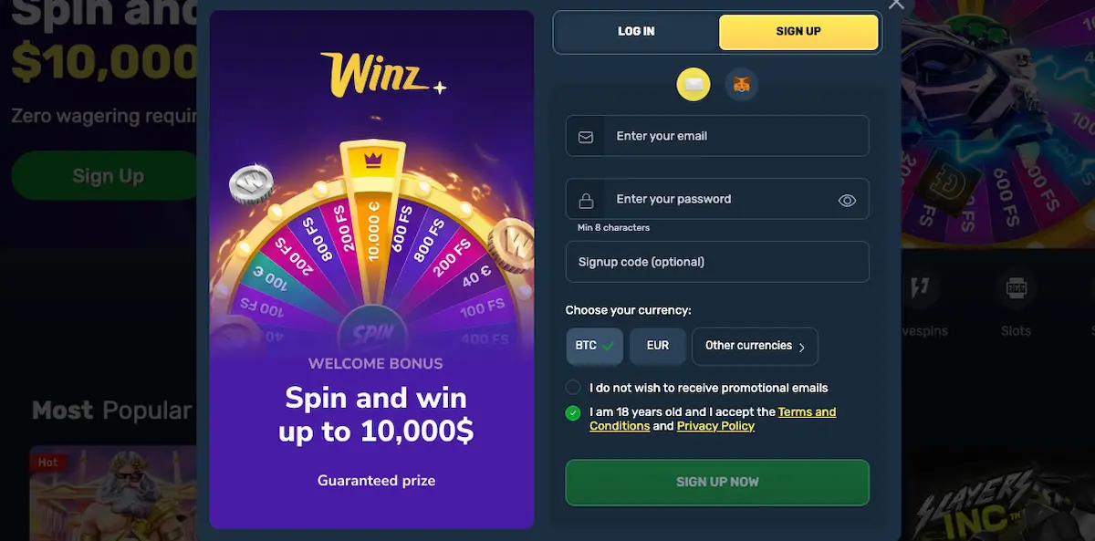 winz.io bitcoin casino ohne verifizierung